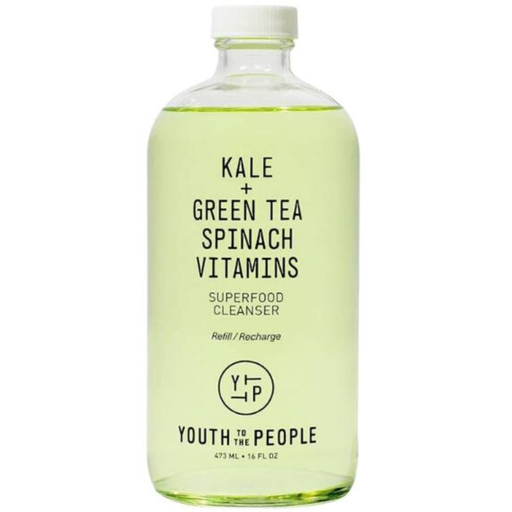 NEW Youth to the People Kale + Green Tea Spinach Cleanser | Refill Glass Size